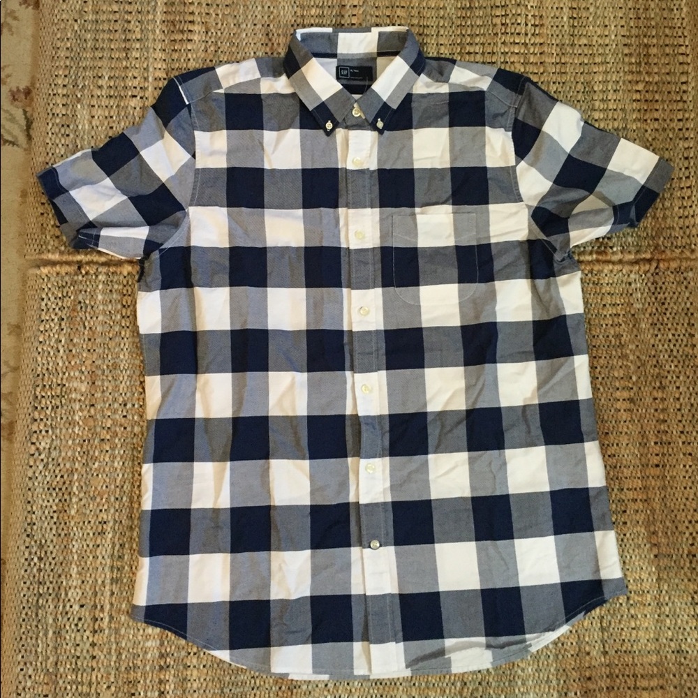 NWT Short Sleeved Oxford in Navy Gingham